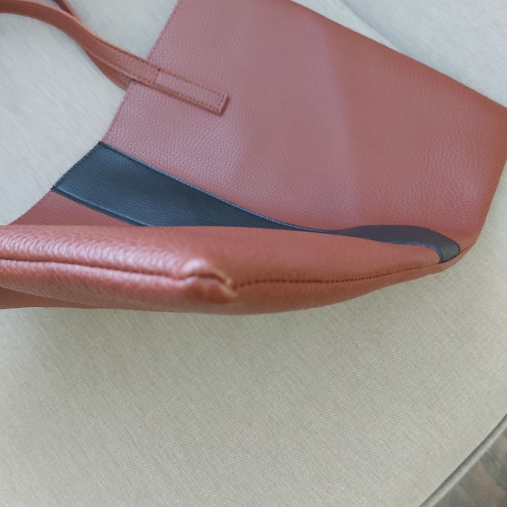 Vince Camuto brown vegan faux leather pleather tote bag - Picture 9 of 11